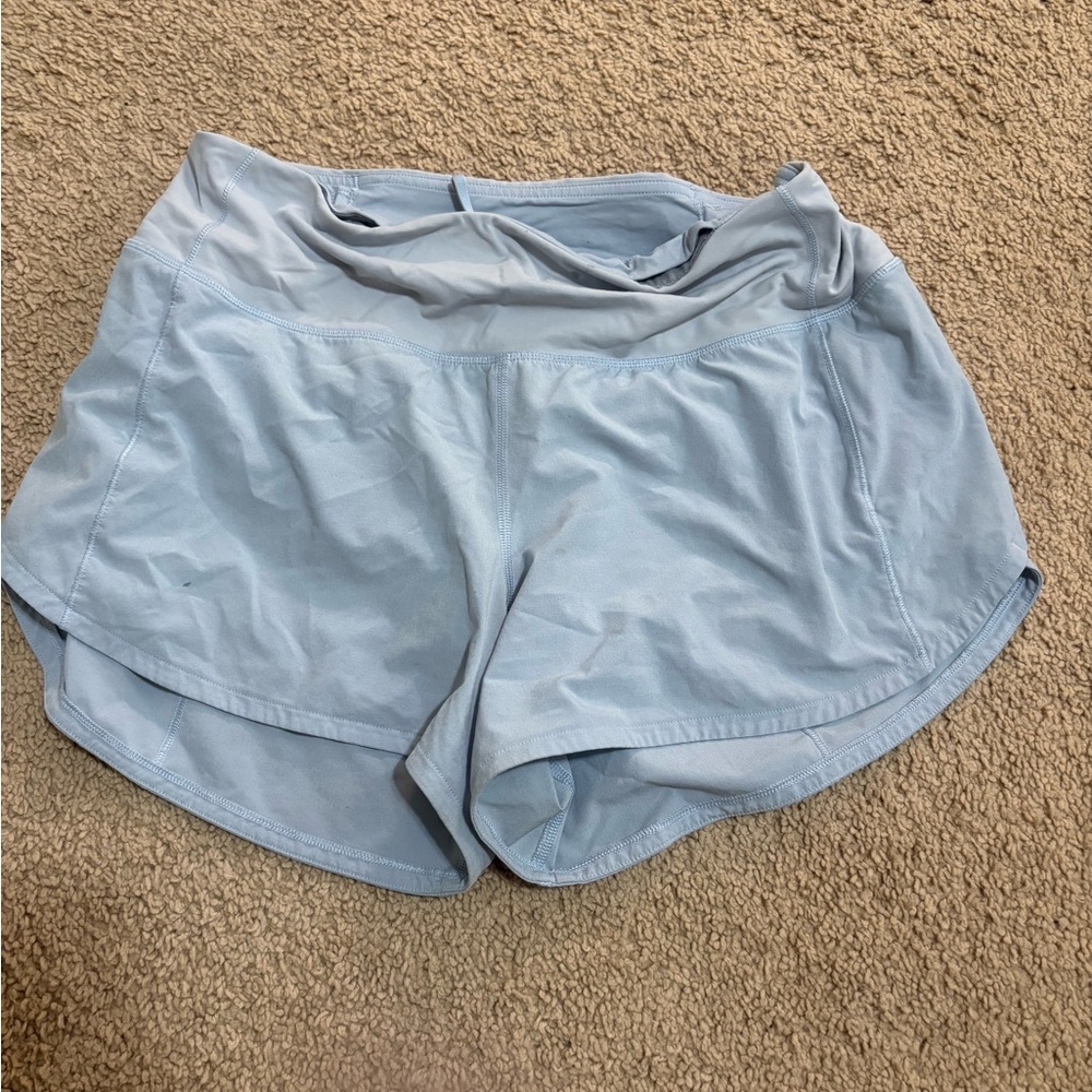 light blue speed up lululemon shorts